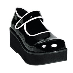Demonia SPRITE-01 Black White Maryjane Platform Shoes