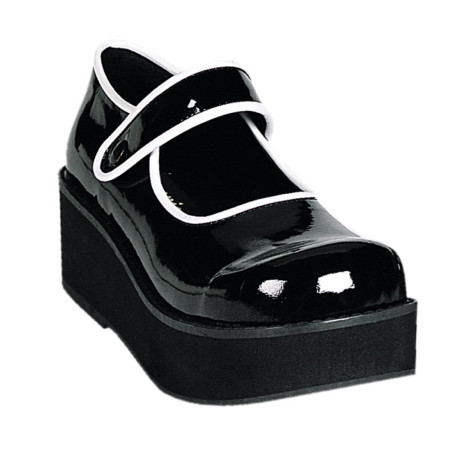 Demonia SPRITE-01 Black White Maryjane Platform Shoes