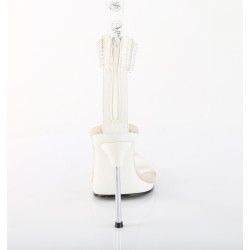 Fabulicious CHIC-40 White Ankle Strap Steel Heel Sandal