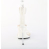 Fabulicious CHIC-40 White Ankle Strap Steel Heel Sandal