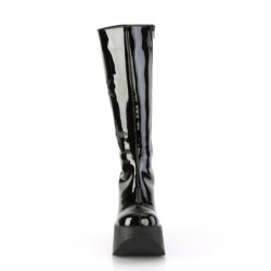 Demonia DYNAMITE-218 Black Glitter Platform Wedge Boots