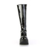 Demonia DYNAMITE-218 Black Glitter Platform Wedge Boots