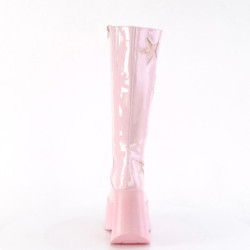 Demonia DYNAMITE-218 Rose Glitter Platform Wedge Boots