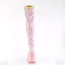 Demonia DYNAMITE-300 Rose Thigh High Wedge Boots