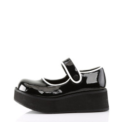 Demonia SPRITE-01 Black White Maryjane Platform Shoes