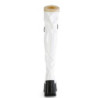 Demonia DYNAMITE-300 White Thigh High Wedge Boots