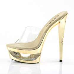 Pleaser ECLIPSE-601DM Transparent Gold Chrome Sale Women