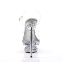 Pleaser ECLIPSE-608 Clear Stiletto Spike Heeled Sandals