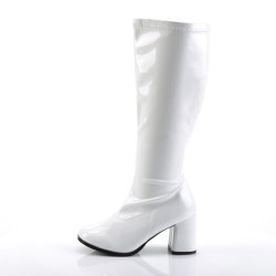 Funtasma GOGO-300X White Gogo Wide Calf Boots