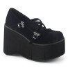 Demonia KERA-10 Black Velvet Maryjane Platform Boots