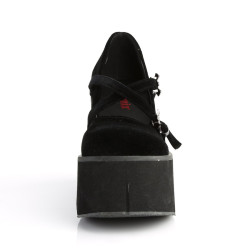 Demonia KERA-10 Black Velvet Maryjane Platform Boots