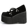 Demonia KERA-10 Black Velvet Maryjane Platform Boots