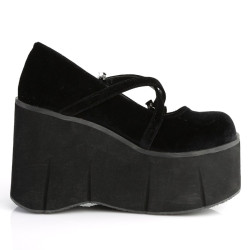 Demonia KERA-10 Black Velvet Maryjane Platform Boots