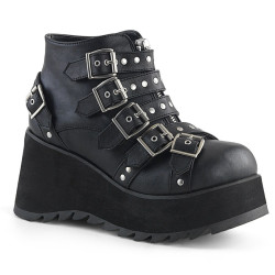 Demonia SCENE-30 Black Vegan Ankle High Platform Boots