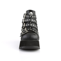Demonia SCENE-30 Black Vegan Ankle High Platform Boots