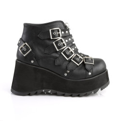 Demonia SCENE-30 Black Vegan Ankle High Platform Boots