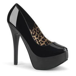 Bordello TEEZE-06 Patent Platform Burlesque Pumps