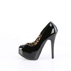 Bordello TEEZE-06 Patent Platform Burlesque Pumps