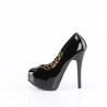 Bordello TEEZE-06 Patent Platform Burlesque Pumps