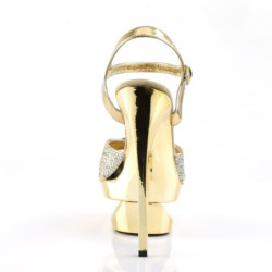 Pleaser ECLIPSE-619G Gold Stiletto Spike Heeled Sandals