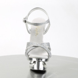 Pleaser ECLIPSE-619G Silver Stiletto High Heels Sandals