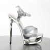 Pleaser ECLIPSE-619G Silver Stiletto High Heels Sandals
