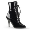 Pleaser VANITY-1020 Black Patent Ankle High Boots Women