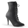 Pleaser VANITY-1020 Black Vegan Leather Ankle Boots