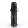Pleaser VANITY-1020 Black Vegan Leather Ankle Boots