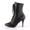 Pleaser VANITY-1020 Black Vegan Leather Ankle Boots