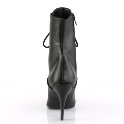 Pleaser VANITY-1020 Black Vegan Leather Ankle Boots