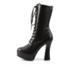 Pleaser ELECTRA-1020 Black Vegan Leather Ankle Boots