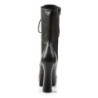 Pleaser ELECTRA-1020 Black Vegan Leather Ankle Boots