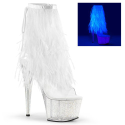 Pleaser ADORE-1017MFF Transparent White Feathers
