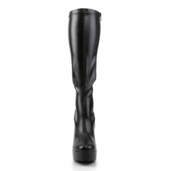 Pleaser ELECTRA-2000Z Black Vegan Chunky 70s Abba Boots