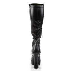 Pleaser ELECTRA-2000Z Black Vegan Chunky 70s Abba Boots