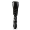Pleaser ELECTRA-2000Z Black Vegan Chunky 70s Abba Boots