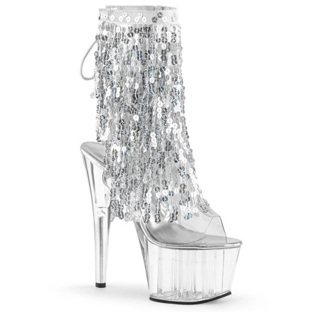 Pleaser ADORE-1017SQF Transparent Silver Hologram Sale