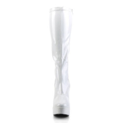 Pleaser ELECTRA-2000Z White Patent Chunky 70s Abba Boots