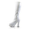 Pleaser ELECTRA-2000Z White Patent Chunky 70s Abba Boots