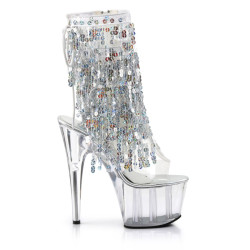 Pleaser ADORE-1017SQF Transparent Silver Hologram Sale