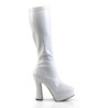 Pleaser ELECTRA-2000Z White Patent Chunky 70s Abba Boots