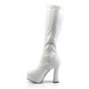 Pleaser ELECTRA-2000Z White Vegan Chunky 70s Abba Boots
