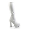 Pleaser ELECTRA-2000Z White Vegan Chunky 70s Abba Boots