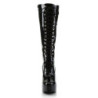 Pleaser ELECTRA-2020 Black Patent Chunky 70s Abba Boots