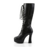 Pleaser ELECTRA-2020 Black Vegan Chunky 70s Abba Boots