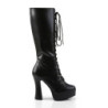 Pleaser ELECTRA-2020 Black Vegan Chunky 70s Abba Boots