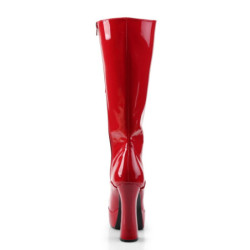 Pleaser ELECTRA-2020 Red Patent Chunky 70s Abba Boots