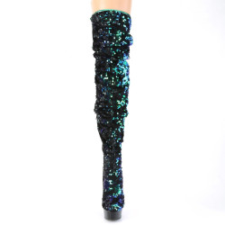 Pleaser DELIGHT-3004 Green Sequins Black Sale Women