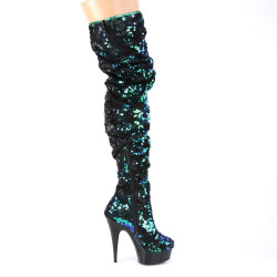 Pleaser DELIGHT-3004 Green Sequins Black Sale Women